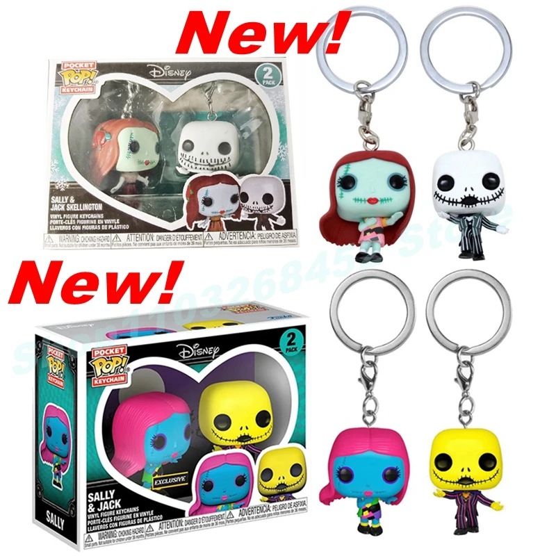 FUNKO-llaveros de bolsillo, figura de acción antes de Navidad de pesadilla, n. ° 2, Sally, Jack, Snow, Teddy, Mayor, Zero, calabaza, 18 estilos, Juguetes