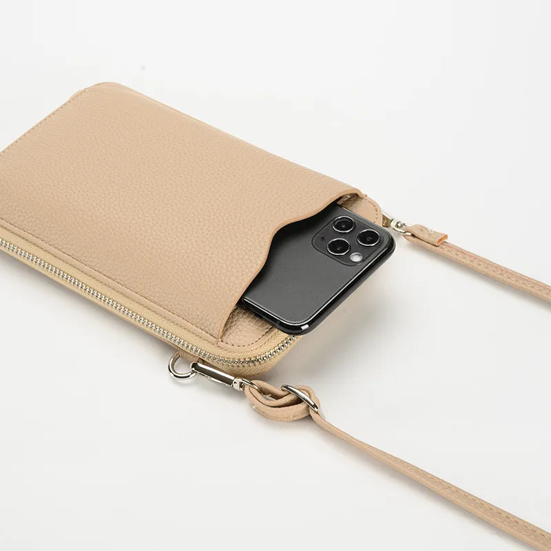 New Mobile Phone Bag Large Capacity Multi-Functional Fashion Simple Shoulder Small Bag Shoulder Three Layers Zip-up for Women's