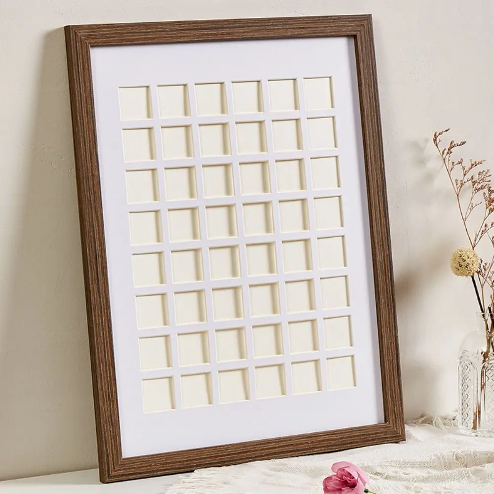 36/48 Grids Collage Picture Frame Wood Square Leaf Collection Photo Frame Creative Simple Oil Painting Photo Frame