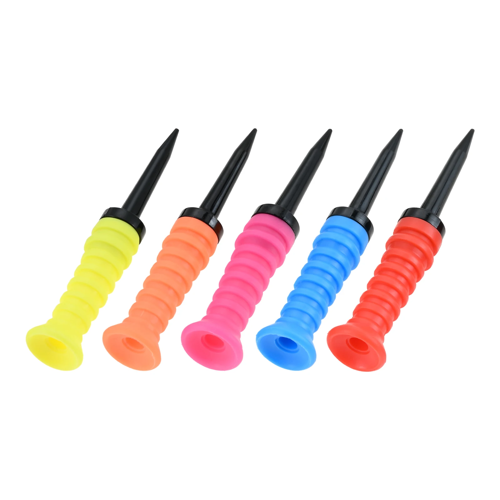 

5pcs Soft Rubber Cushion Top Plastic Golf Tees Ball Holders 83mm Reduces Friction Durable Golf Training Practice Accessories