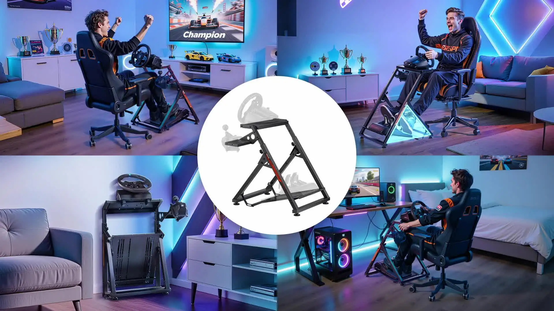 SucceBuy Racing Wheel Stand Adjustable Simulator Stand for