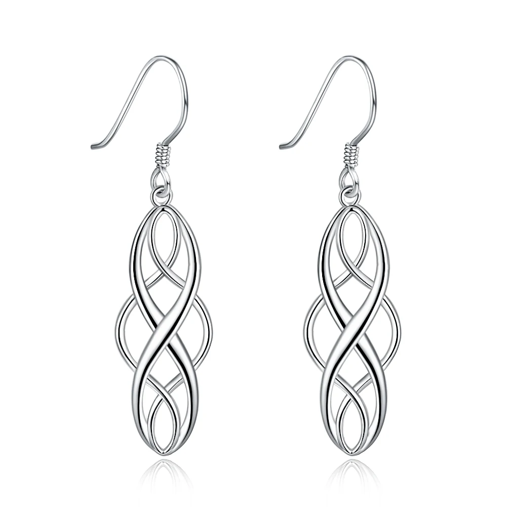 

925 Sterling Silver For women lady elegant exquisite luxury hook Charms wedding earrings fashion classic jewelry