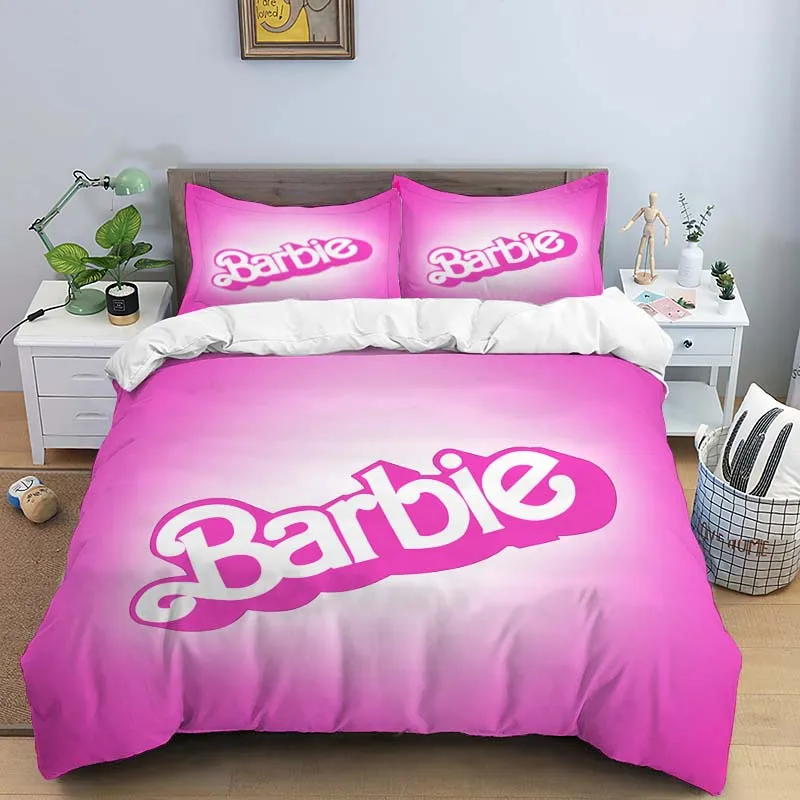 Imagem -06 - Barbie Cartoon Bedding Grupo Impressão 3d Decoração para Casa Fronha Colcha Presente Bonito Família e Amigos 11 Tamanhos