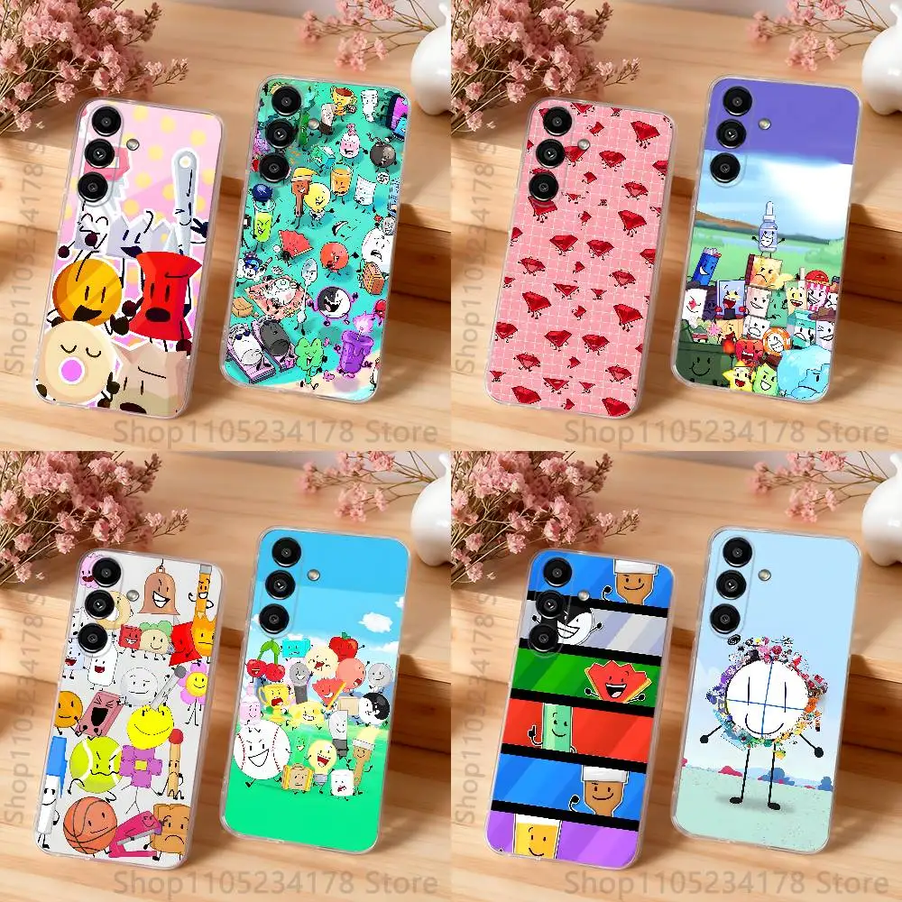 B-BFDI x II Phone Case For Samsung S30,S25,S24,S23,S21,S22,S20,S10,5G,FE,lite,PIus,Ultra Transparent Cover