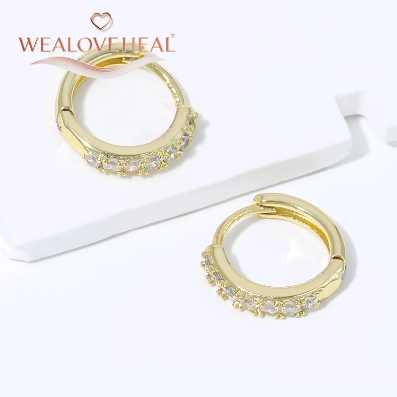 ohrringe damen,ohrringe,14K vergoldete Messing-Micro-Pave-CZ-Huggie-Hoop-Ohrringe, kleine, dünne Zirkonia-Knorpel-, Helix-, Tragus-Piercing-Schmuckstücke für Damen – Detail 20
