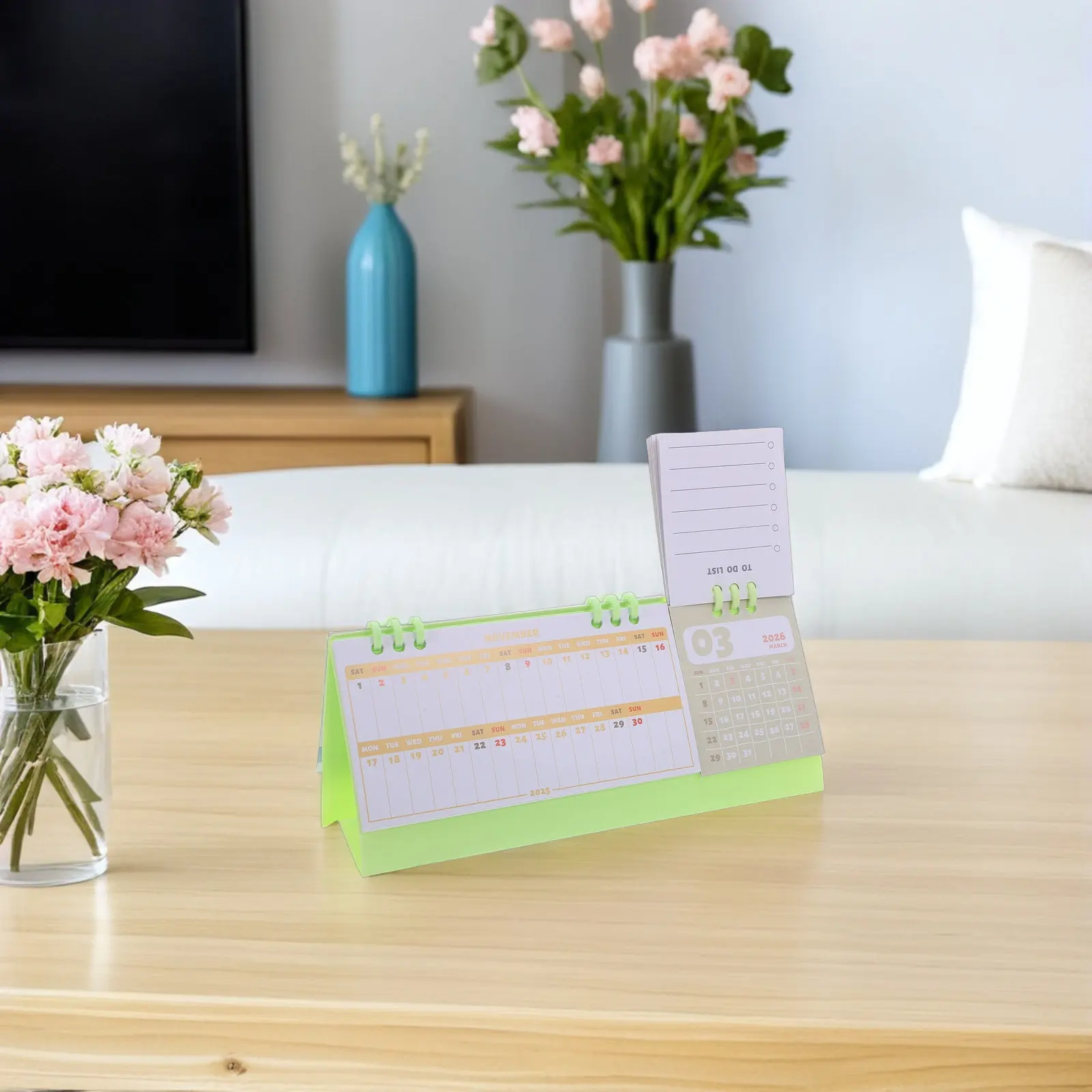 

2026 Minimalist Desk Calendar Twin-Wire Binding Compact Monthly Planner Standing Flip Design Sturdy Paper Daily Agenda Weekly