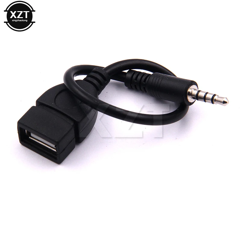 

10pcs NEW Car MP3 Player Converter 3.5mm Male Audio AUX Jack to USB 2.0 Type A Female OTG Converter Adapter Cable 20cm