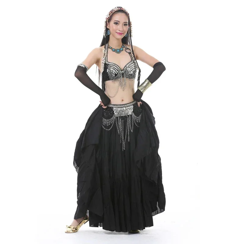 Women Belly Dance Long Gypsy Skirt Stage Linen ATS Tribal Skirts Adult 12 Colors Belly Dancing Performance Skirts 12 Colors