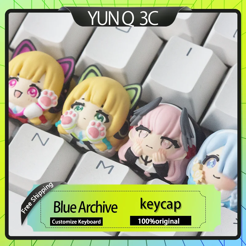 Anime Keycaps Blue Archive Theme Keycaps Personalized Resin Custom Art Mechanical Keyboard Keycaps Suitable For Mad 60/68