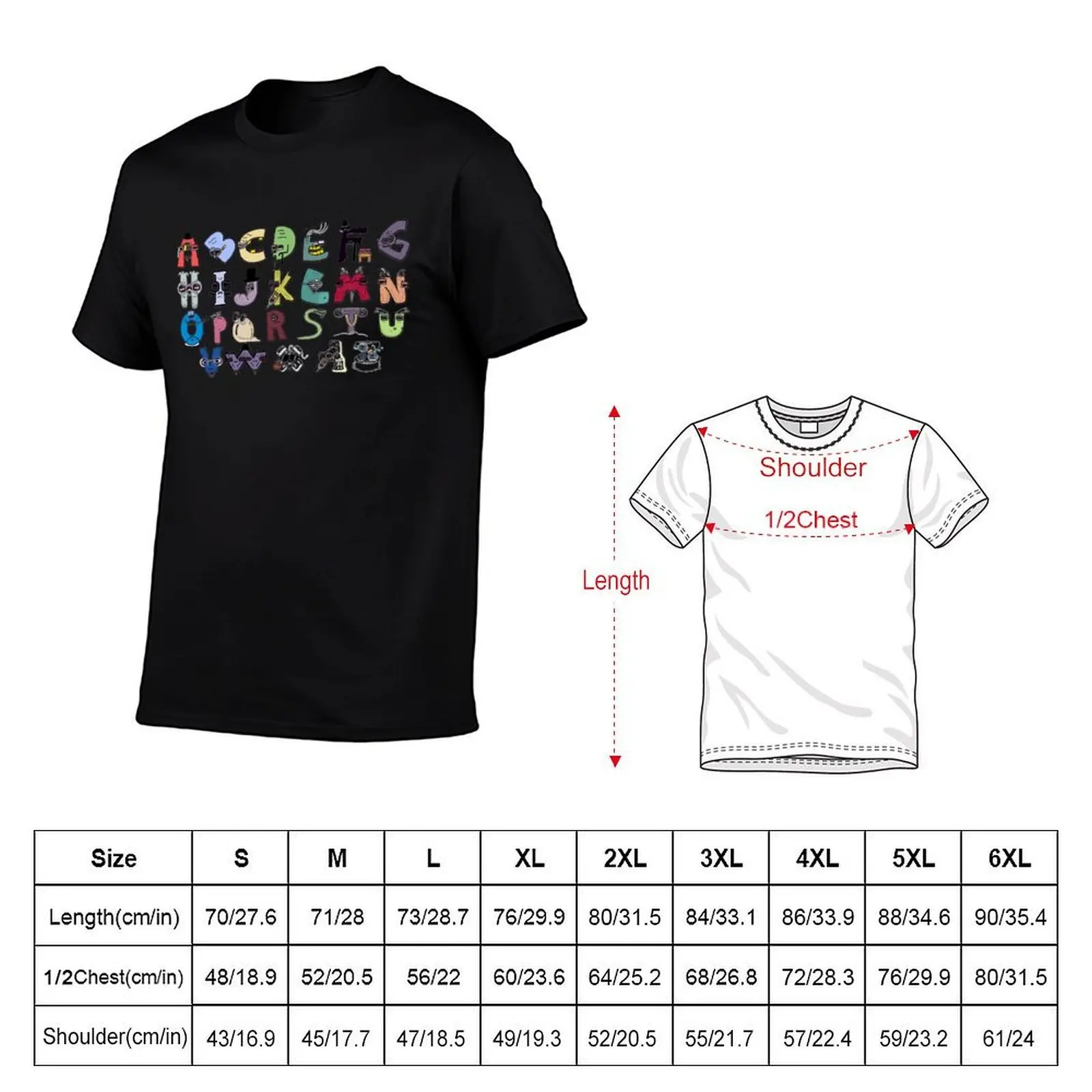 Alphabet Lore Old transformation T-Shirt baggy shirts affliction shirts black t shirts for men