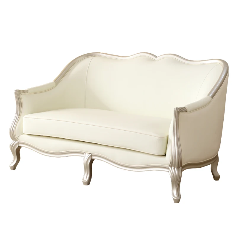 

**French light luxury solid wood sofa champagne gold living room fabric high-end furniture Italian sofa