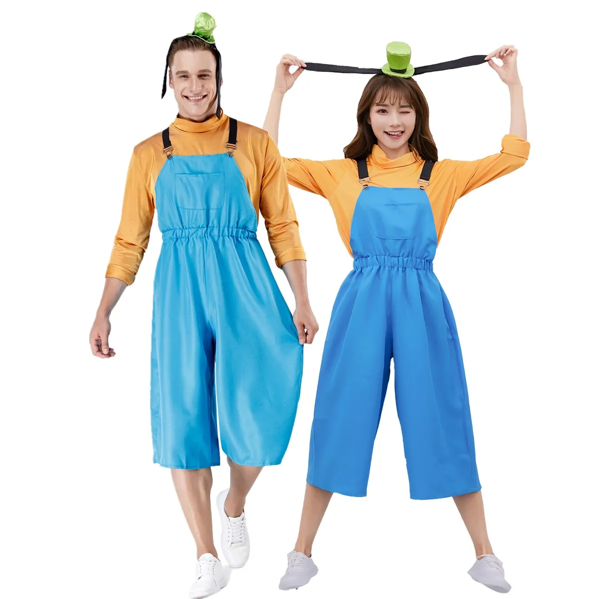 Halloween Feest Vrouwen Man Japanse Anime Mascotte Goofy Hond Paar Jumpsuit Podium Cute Cartoon Cosplay Kostuum