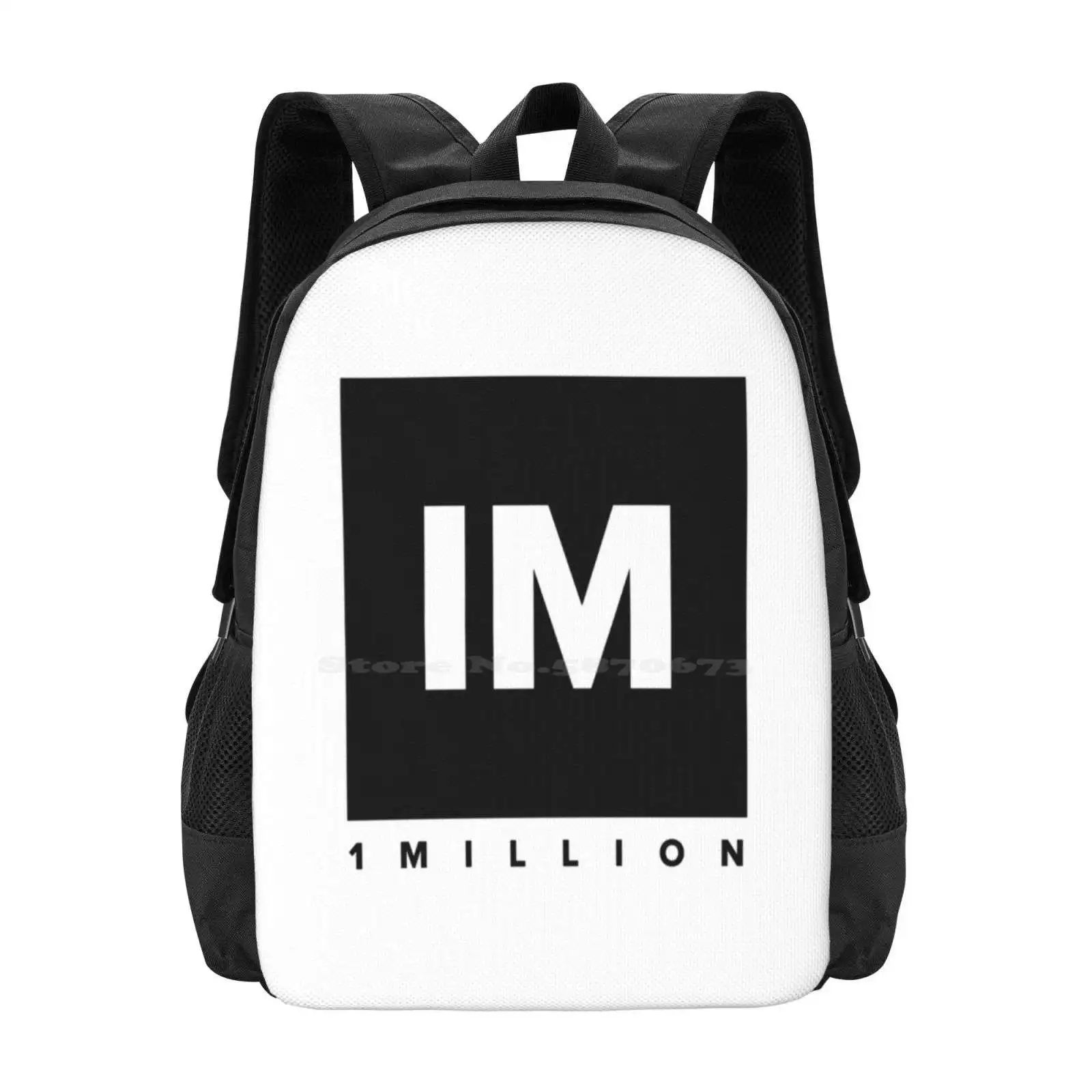 1 Million Dance Studio Logo ( Black Version ) Bag Backpack For Men Women Girls Teenage 1 Million 1million Dance Studio Seoul