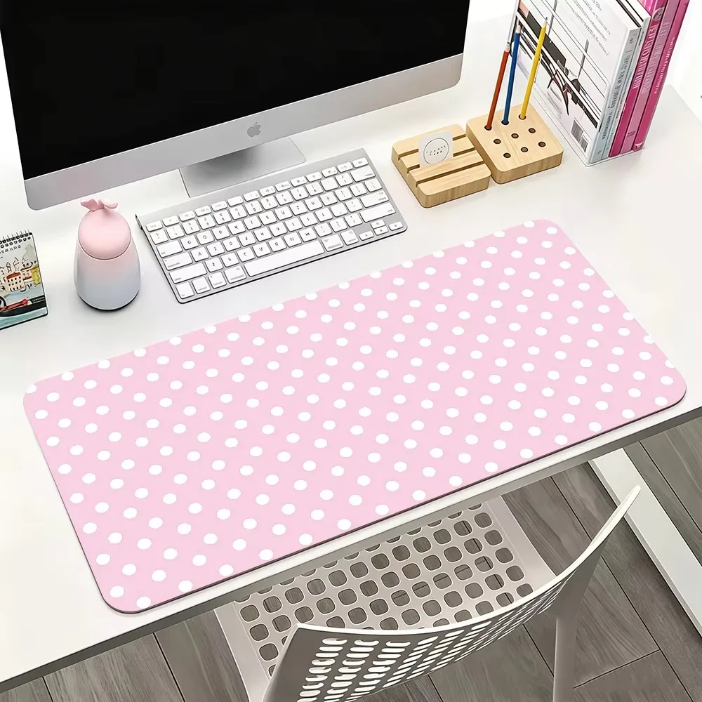 Korea Ins Colorful Polka Dot Leather Y2K Mouse Pads Desk Mat for Office Gaming Waterproof Non-slip Computer Pad Keyboard Pads
