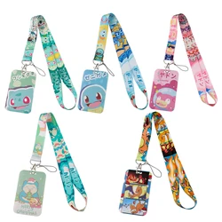 Cartoon Keychain Squirtle Neck Strap Bulbasaur Phone Chain Lanyard Keyrings For ID Card Badge Holder Anime Key Strap Accessories