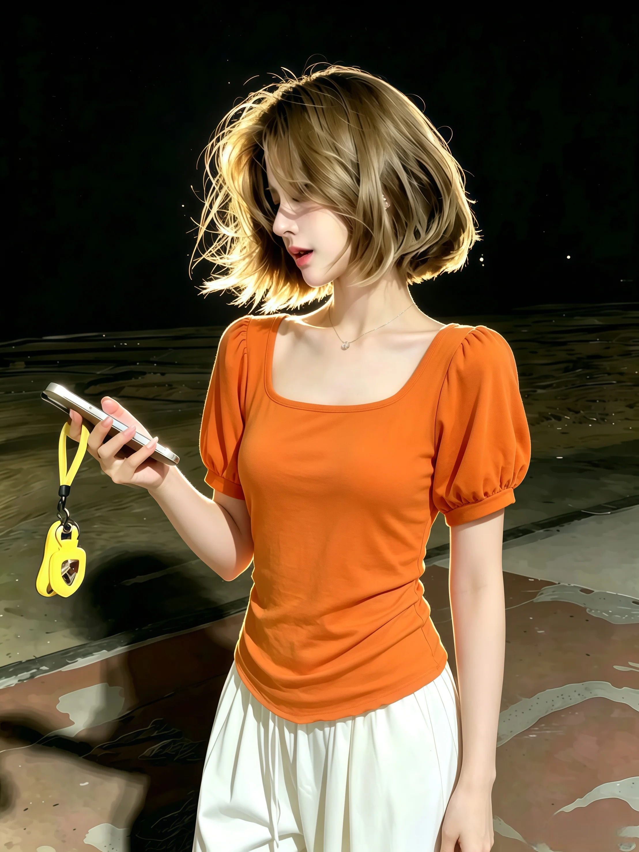 Korean Style Bubble Sleeve Square Collar Short Sleeve T-Shirt Women's Slimming Design Summer New Style Beautiful Bubble Sleev...
