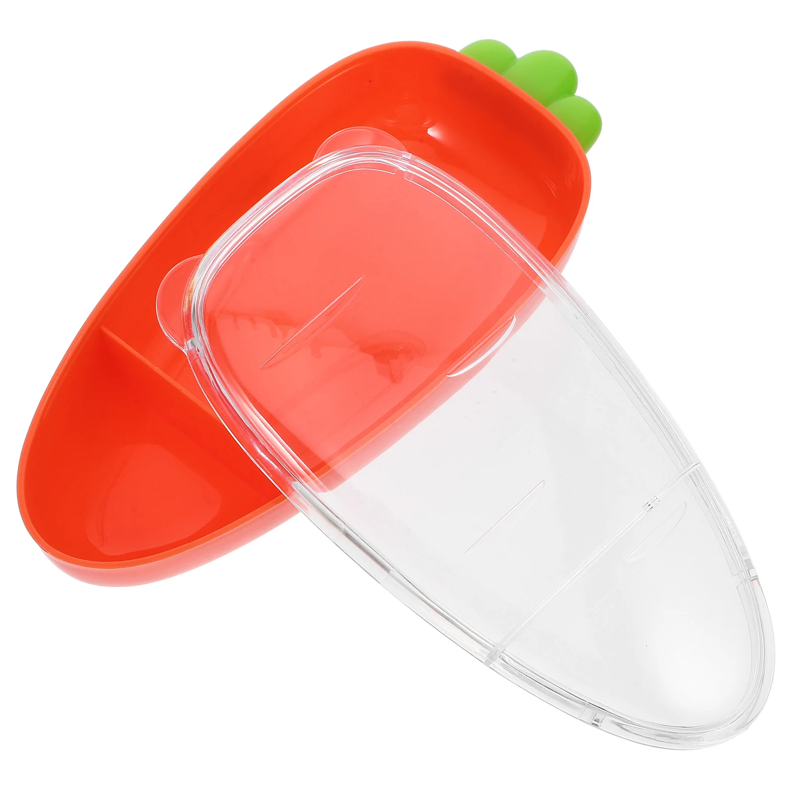 

Transparent Carrot Crisper Veggie Tray 2-Grid Salad Box Family Picnics Office Lunches ABS Divided Serving Containers Fruit