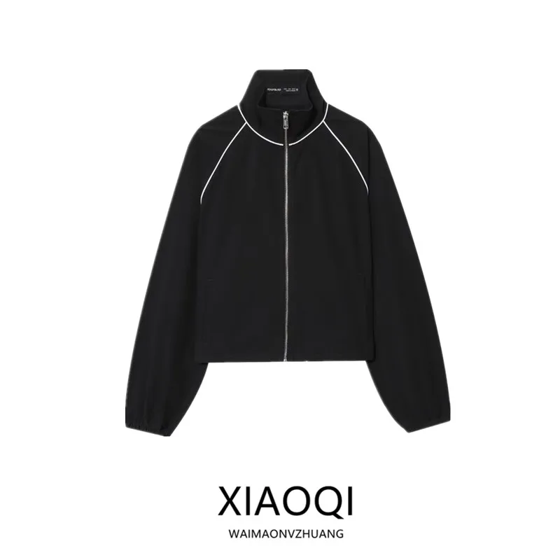 

Осень 2023, новинка, женское пальто с пышным воротником на молнии, верхняя одежда, дизайнерское пальто с воротником-стойкой на молнии, пышное женское пальто све