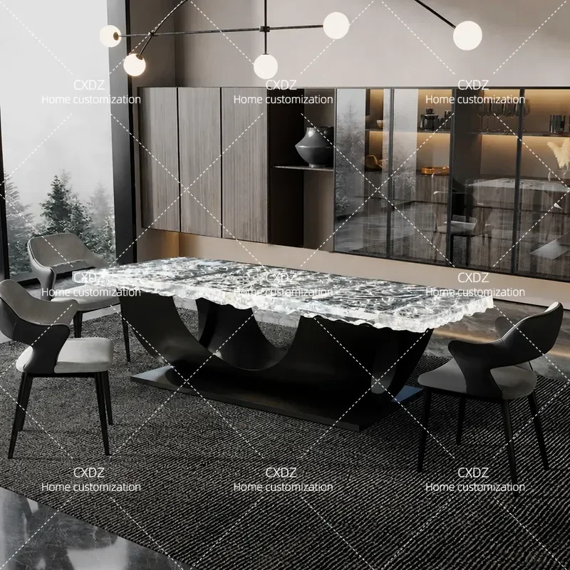 Large Creative Transparent Resin Coffee Table Modern Simple Light Luxury Tea Table for Hotel Leisure Club Large Board Meeting