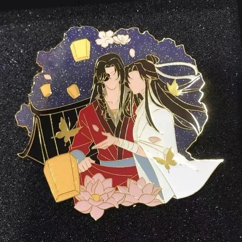 Anime Tian Guan Ci Fu Heaven Official's Blessing Xie Lian Hua Cheng Cosplay Badge Metal Brooch Lapel Pins Accessory Jewelry Prop