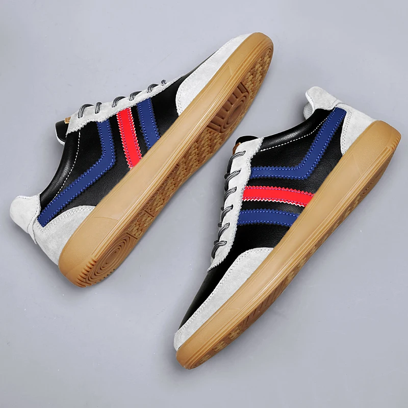 أحذية رياضية عالية للرجال ذات قاع مسطح ومحبوبة بالألوان مع ربط وتهوية ومضادة للانزلاق ومريحة على الموضة الكلاسيكية #6