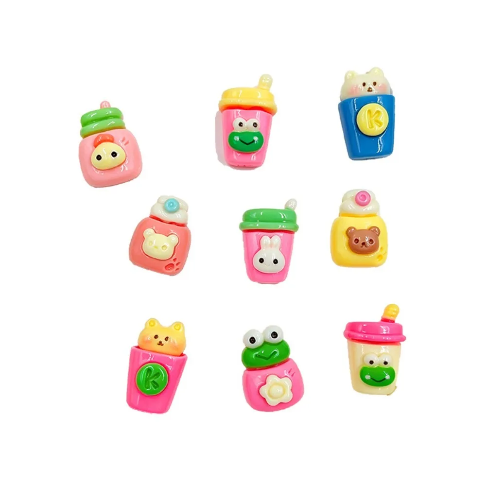 10Pcs New Cute Resin Mini Frog Bear Series Flat Back Manicure Parts Embellishments For Hair Bows Accessories