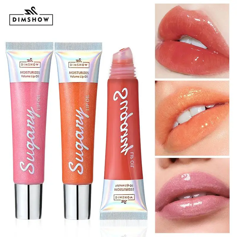 【DIMSHOW Water Crystal Clear Jelly Lip Oil Bálsamo labial hidratante y suavizante, delineador de labios Jelly Pout Lip Gloss Glass Lip】