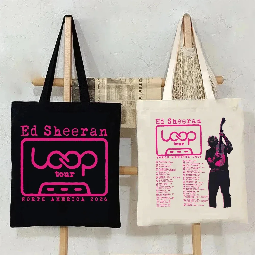 Ed Sheeran Loop Australia Tour 2026 Graphic Shopping Bag Canvas Shopper Bag Girl Shoulder Tote Bags Girl's Shoulder Bag Tote Bag