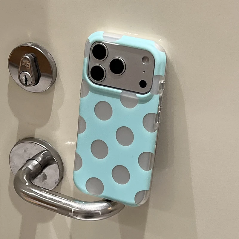 Fundas de Teléfono con Diseño de Puntos para iPhone 15 16 17 Pro Max, Funda 13 14 Pro, Carcasa Rígida IMD TPU a Prueba d