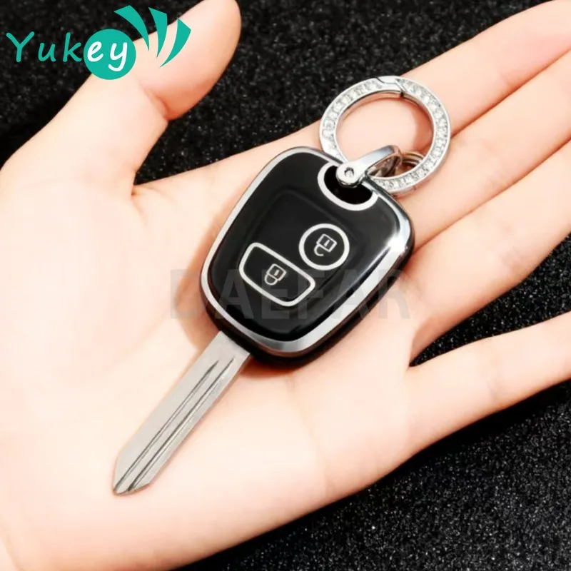 TPU Shell Fob for Peugeot 107 206 207 307 for Citroen C1 C2 C3 C4 for Toyota Aygo Car Remote Key Case Cover Keychain