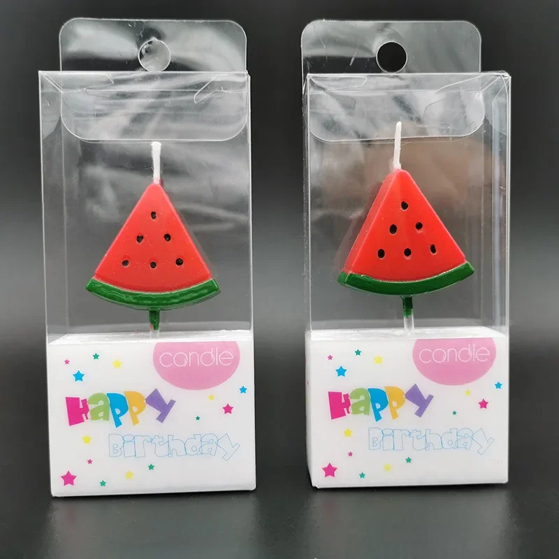 2pcs Birthday Cake Watermelon Creative Candles Smokeless Cute Children\'s Party Decoration Ins