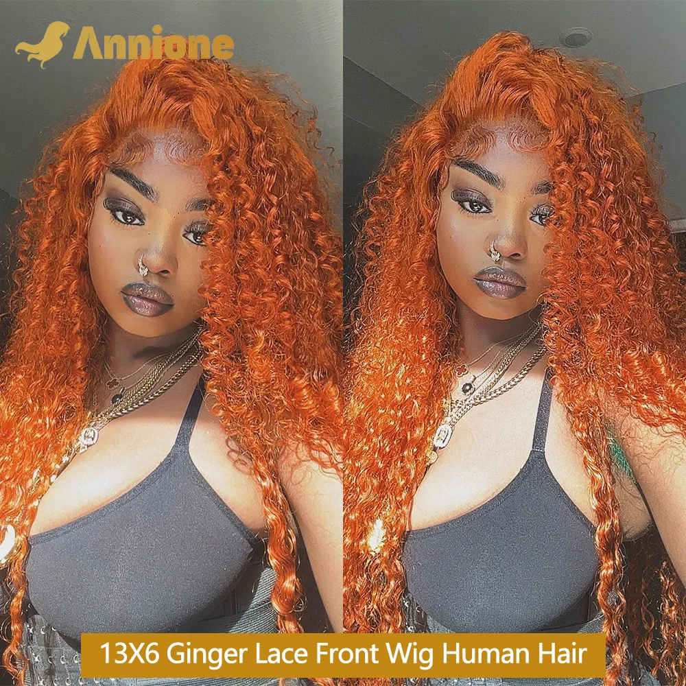 

Ginger 13x6 Hd Lace Frontal Human Hair Wigs Deep Wave Curly Wigs Human Hair Multi Parting 200% High Density Lace Human Hair Wigs