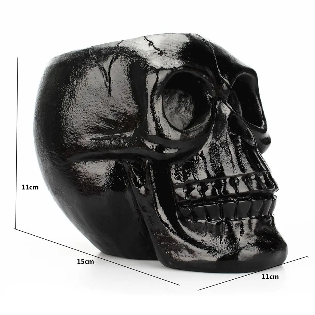 Halloween Skull Storage Tube Creative Resin Makeup Brush Holder Storage Box for Bathroom Vanity Organizer