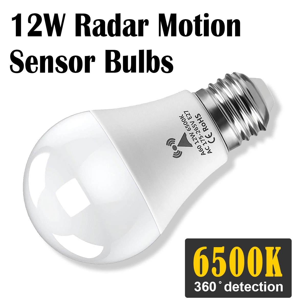 

Microwave Radar Induction 12W LED Light Bulb Motion Sensor LED E27 Bulbs 220V 6500K Cold White Home Appliance Bedroom Lamp