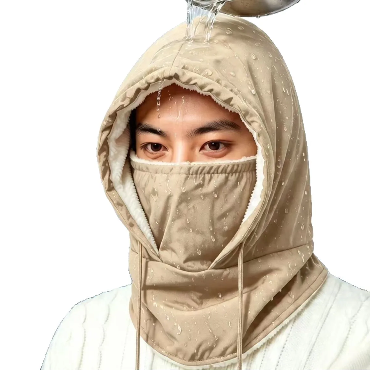 Windproof and Warm Riding Mask, Neck Velvet, Head Cover, Winter Men's and Women's Cycling Skiing Lei Feng Hat