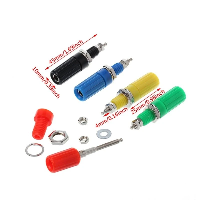 U13B 5 Pcs Binding Post 5 Colors Speaker 4mm Banana Plug Test Connector Socket