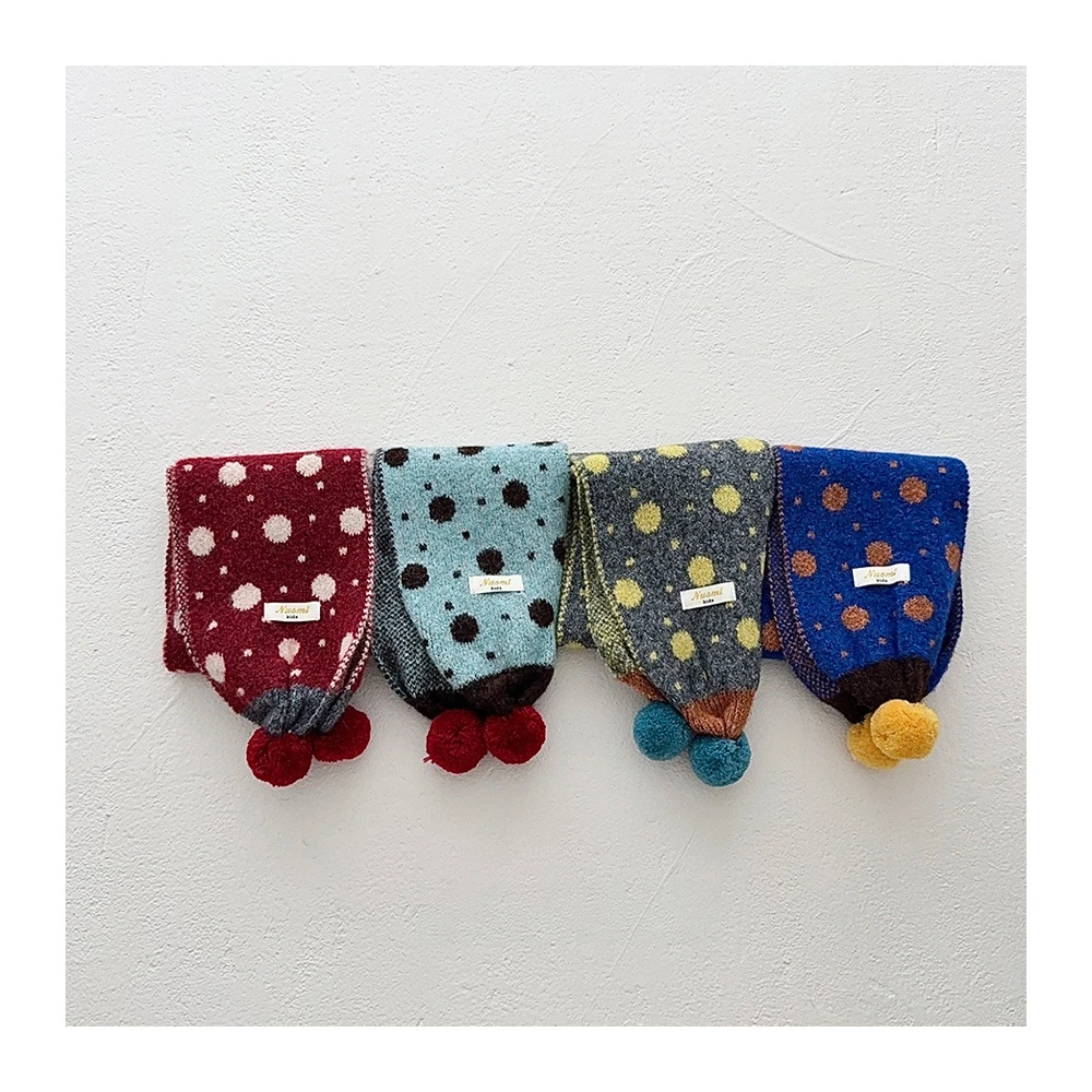 MILANCEL Neue Winter Kinder Schal Nette Vertikale Streifen Baby Jungen Warme Schal Pelz Ball Dekoration Kinder Mädchen Zubehör – Detail 14