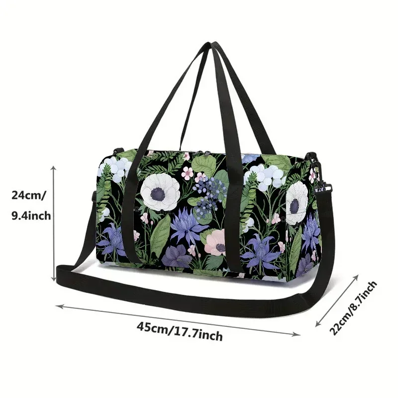 Forest Flowers Large Capacity Luggage Bag for Boy and Girls Best Gifts 2D Flat Cartoon Travel Duffels Hand Bag for Children