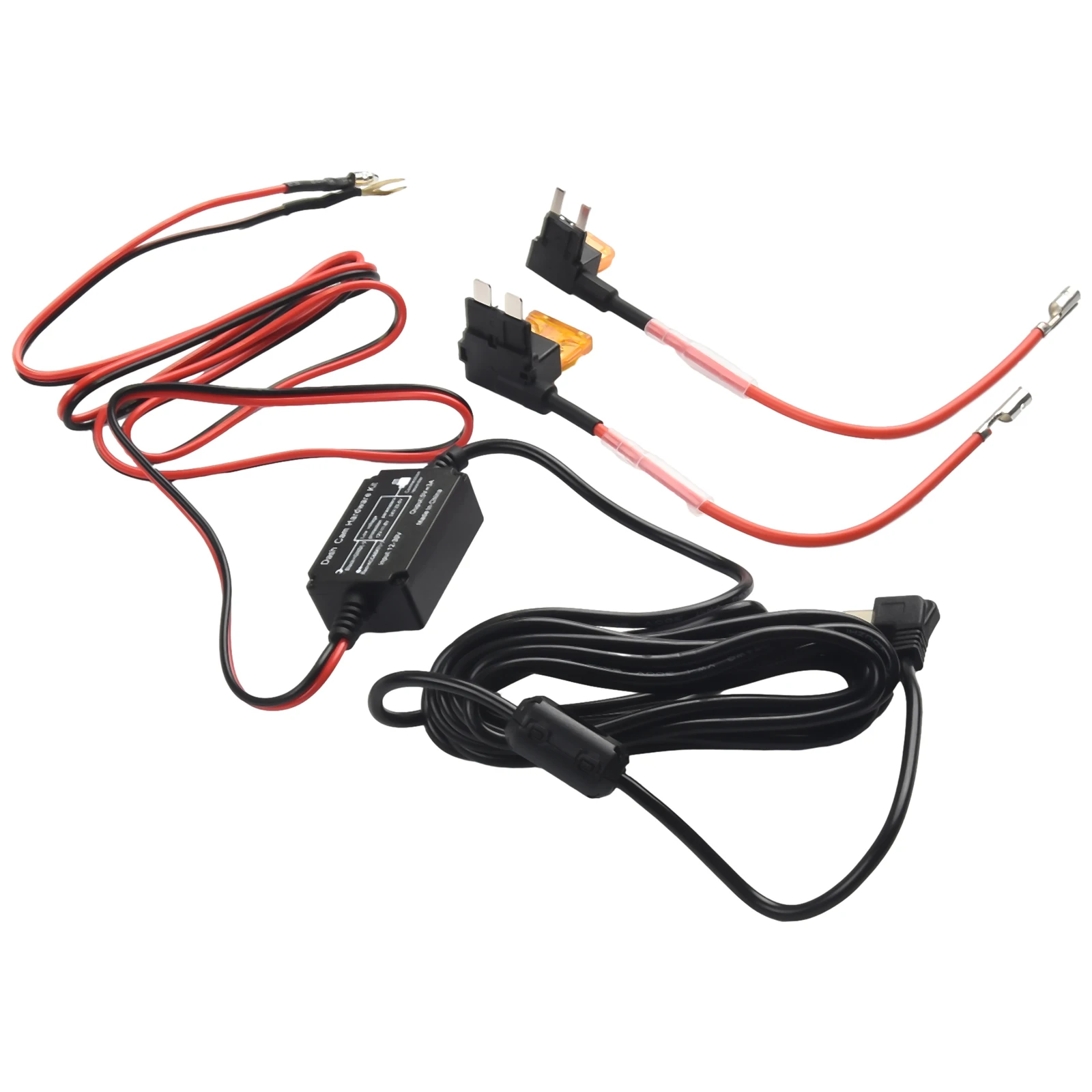 Hard Wire Fuse Hardwiring Kit with Low Profile Mini Mini and ATO Fuses for Car Recording Camera with 24 Hour Surveillance