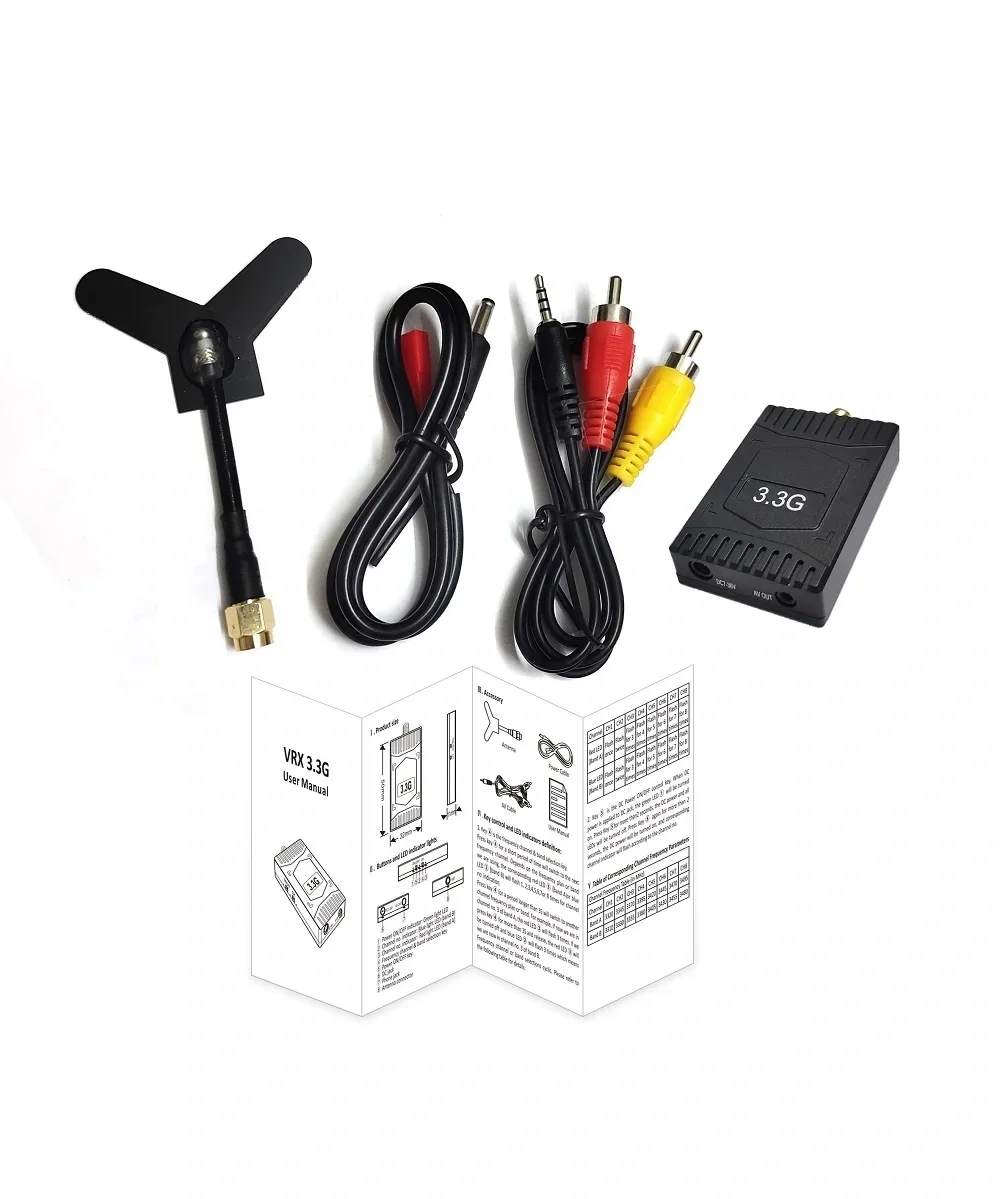 40km 3.3G 6W FPV VTX Transmisor de vídeo 16CH 3.3Ghz VRX Kit receptor para transmisión de drones