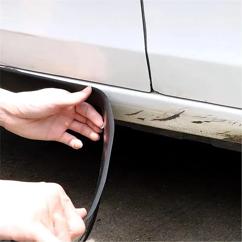 

2Pcs 8.2Ftx3.15In Side Skirts For Cars Universal,Universal Rubber Anti-Scratch Side Skirts Edge Guards.Protector