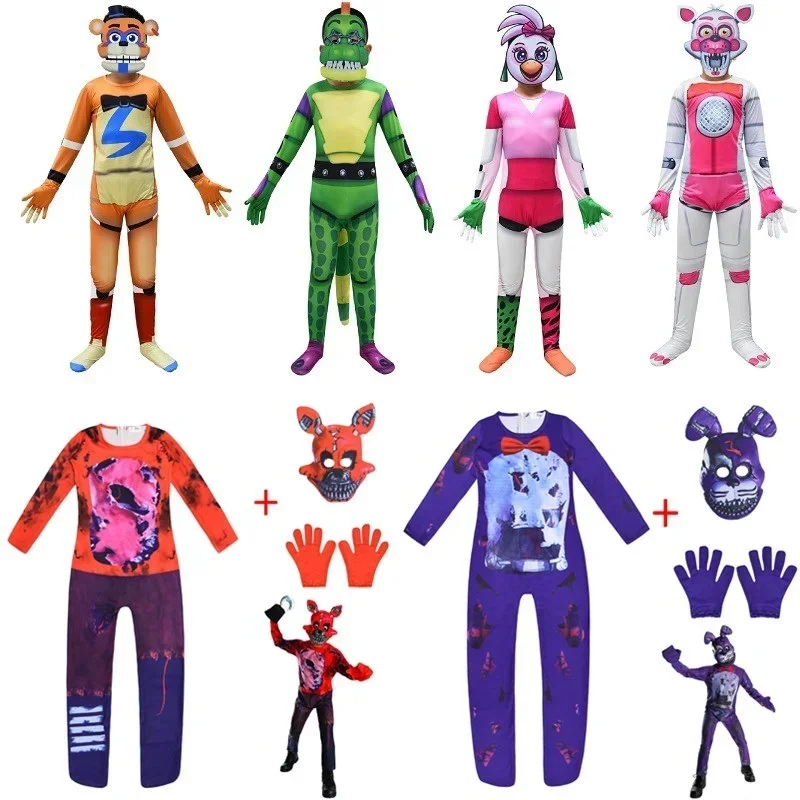 Disfraz de Fnaf Freddyed Anime para niños, mono de cinco noches en Halloween, Cosplay, regalo de Navidad para niños, 2022