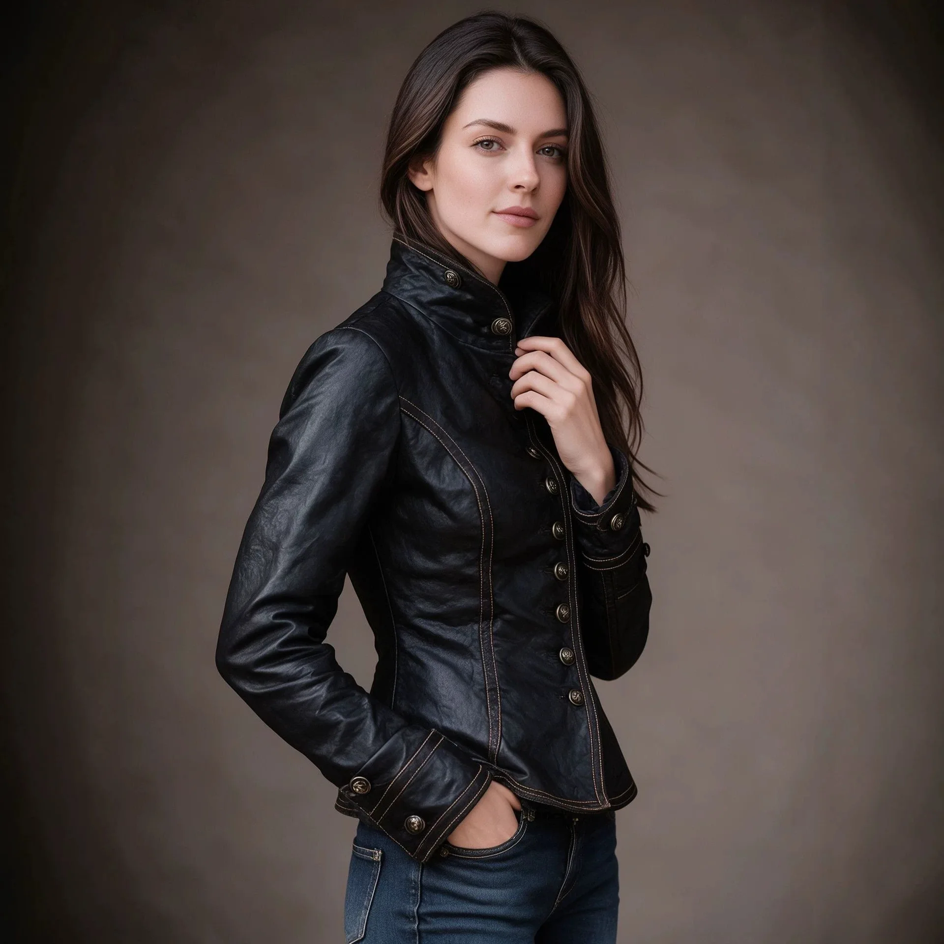 Pu Leather Jacket Spring/autumn Collection, Solid Color Fashionable Casual Stand-up Collar Fixed Waist Slim-fit