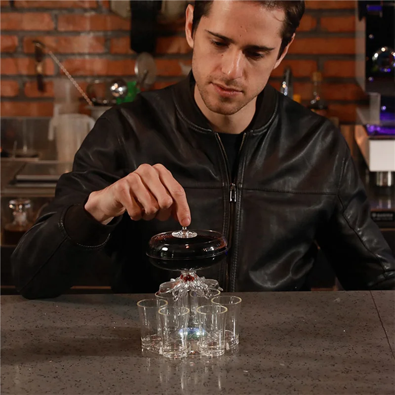 BAAG-2X Dispenser Minuman Pesta dengan 12 Set Gelas Tembakan-Dispenser Minuman Keras Tanpa Sentuhan Akrilik untuk Minuman Koktail Sari