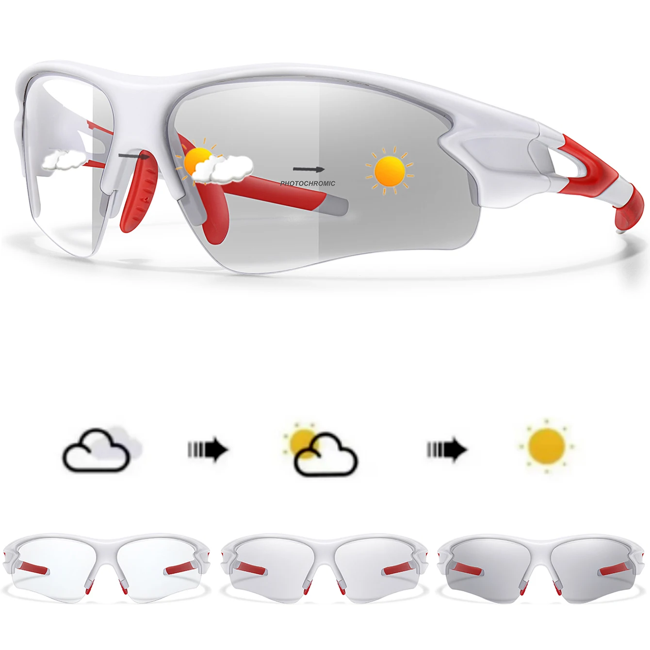 Marke Mode Frauen Männer Photochrome Sonnenbrille Outdoor Sport Angeln Radfahren Laufen Fahren Brillen Frauen Mode Brille