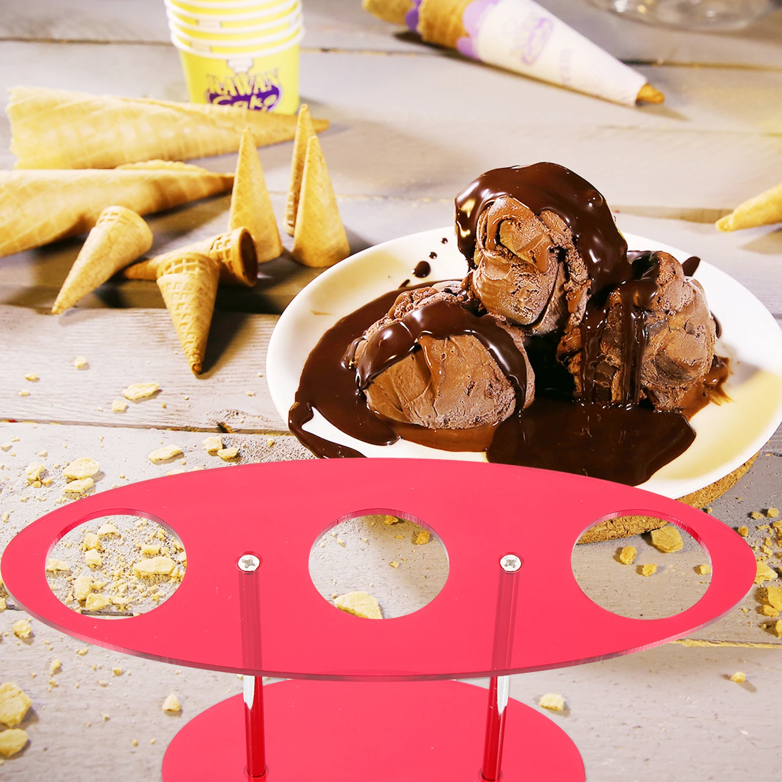 

Ice Cream Rack Cone Holder Sushi Roll St Ice Cream Cone Holder Food Trays Restaurant Dessert Acrylic Stable Craftsmanship