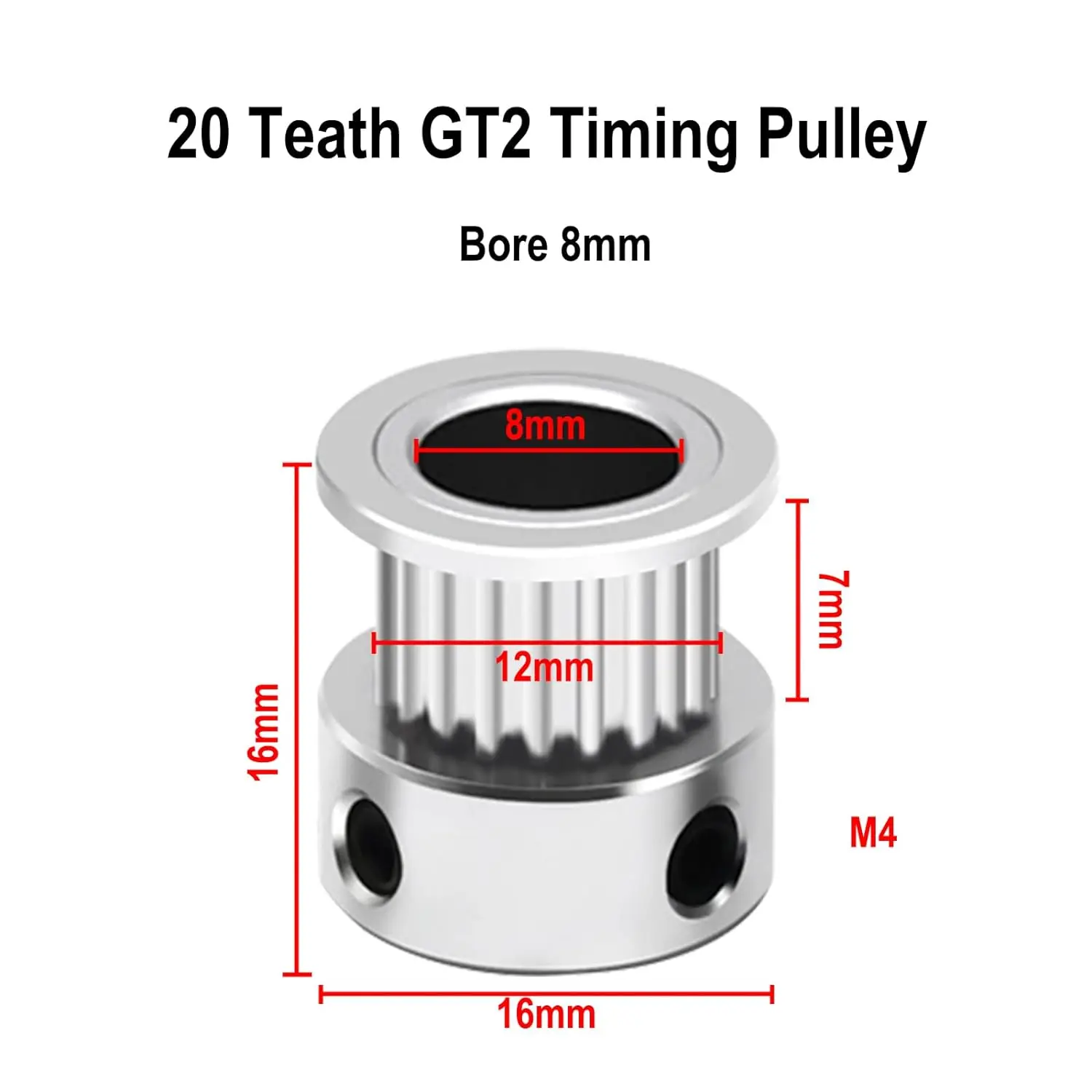 5Pcs GT2 Pulley 20 Teeth 8mm Bore for 3D Printer Parts CNC Machine 6mm Width 20T Timing Belt,3D Printer Timing Belt Pulley Wheel