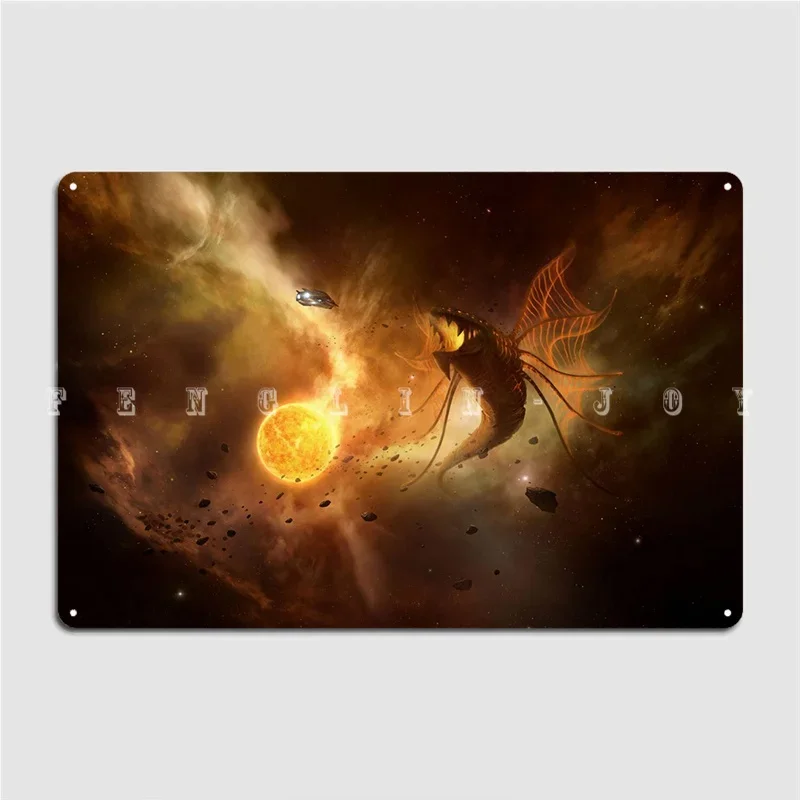 Stellaris Leviathan Poster Metal Plaque Wall Cave Club Bar Customize Wall Plaque Tin Sign Posters