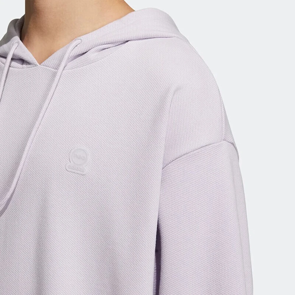 Adidas Sportswear Series Light Purple Hooded Sweatshirt Minimalist Design Soft Fabric Adjustable Hood For Daily Casual Outings