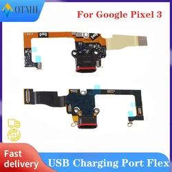 Usb porta de carregamento cabo flex para google pixel 3, dock placa conector plug, peças substituíveis para google pixel 3